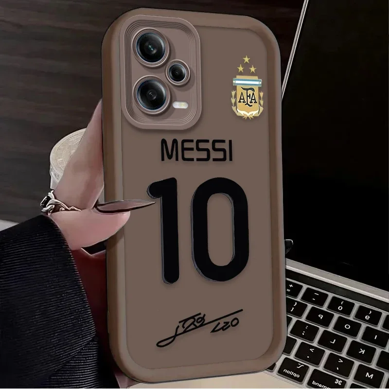 Силиконовый чехол для Xiaomi Redmi Note 13 12 11 Pro Plus 4G 5G 12S 11S 10S 10 9 9S Redmi 14C 13C 12C A3 12 Football M-messi Cover