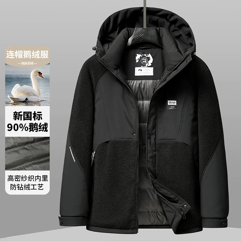 2024 new arrival winter jacket 90% white duck down jackets men,mens fashion thicken warm parkas high quality hooded coat M-4XL