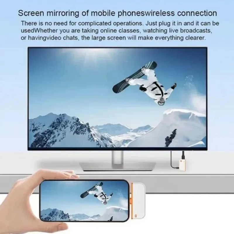 50M Type-C HDMI-Compatible Wireless Video Transmitter Receiver Extender Adapter TV Stick Dongle For Laptop PC Phone TV Monitor