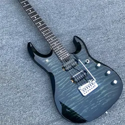 Music Man JP6 Electric Guitar,Black and Green Flame Maple Musicman Guitarra