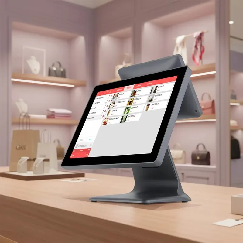 Wholesale 15inch Ordering Kiosk Pos Systems Touch Screen Point of Sale Machine All in One Dual Screen Pos-system for Coffee