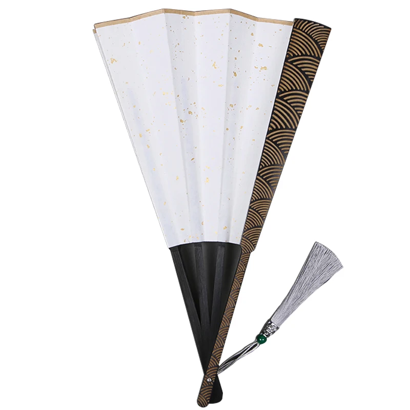 10 inch ocean wave pattern folding fan classical Chinese style engraving retro style folding fan
