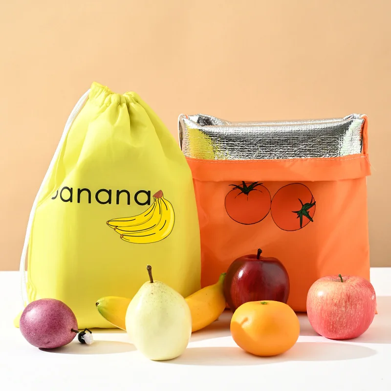 Bolsas de almacenamiento para conservación de frutas, aislamiento térmico para lechuga, a prueba de golpes, para mantener la frescura, con bolsillos, cordón, reutilizables
