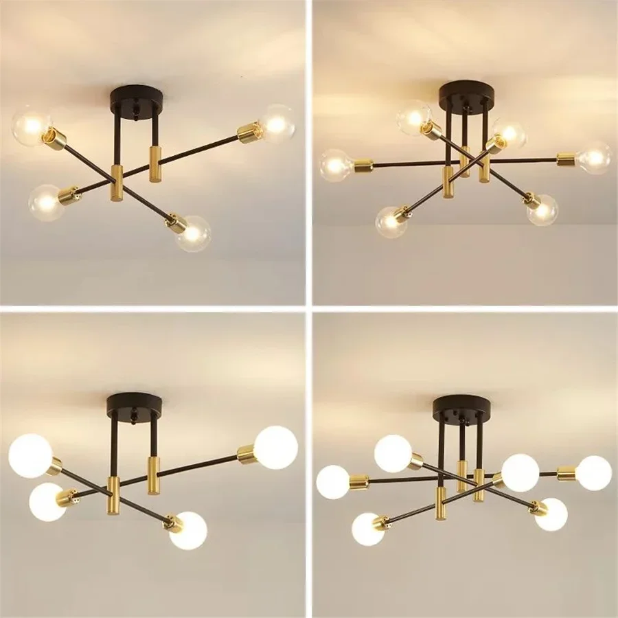 Nordic LED Chandelier Lights para Sala de Estar, Quarto, Jantar, Casa, Iluminação Interior, Decoração, Lâmpada do teto, Simples, Moderno, E27