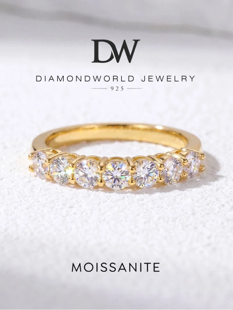 DWJ 0,7 ct echter Moissanit-Diamantring aus 925er-Sterlingsilber, Verlobungsringe für den täglichen Gebrauch für Frauen, hochwertiger edler Schmuck