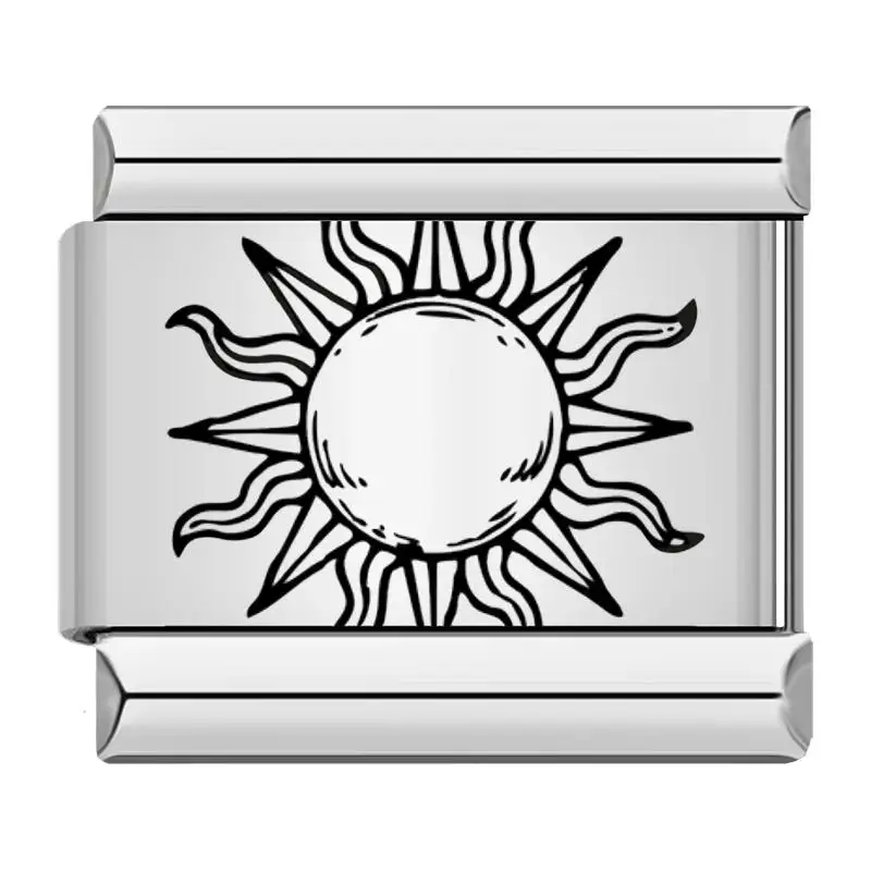 Neue trendige Mode Sonne Mond Stern Auge Herz Charme italienische Links passen 9mm Edelstahl Armband DIY Herstellung von Schmuck – Detail 2
