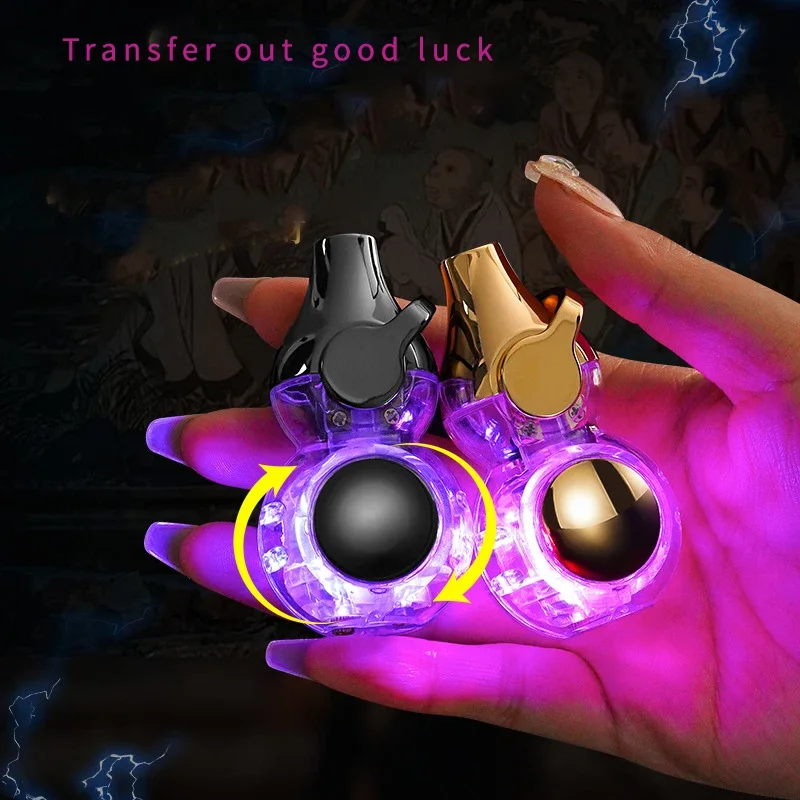 

Luminous gourd lighter creative transparent color light ignition cool decompression turntable straight forward windproof