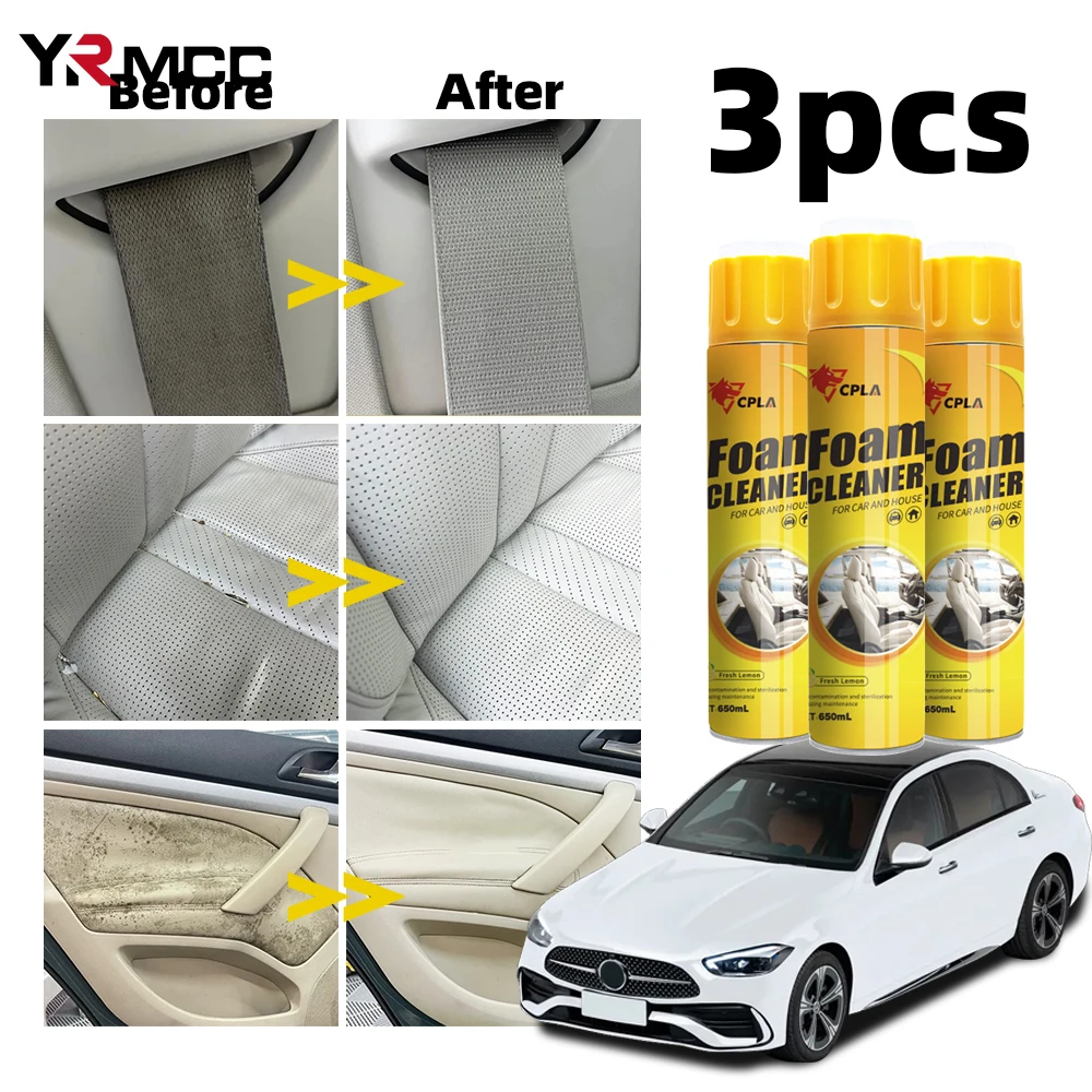 650ml Car Interior Leather Clean Seat Panel Foam Cleaner Spray Multi-Purpose Anti-aging Cleaner Tools for Car Wash Accessories