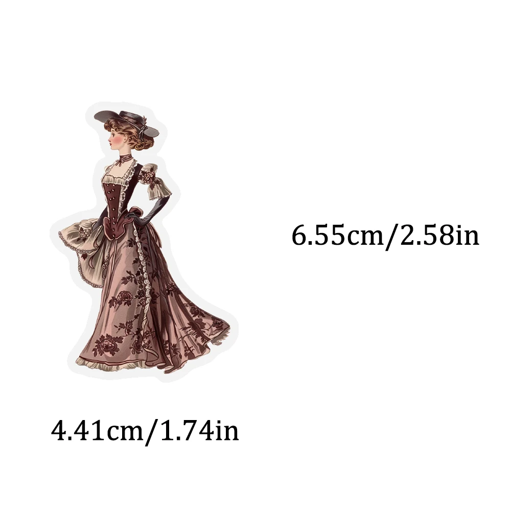 50PCS Vintage Medieval Classical Socialite PET Sticker Art Beautiful Guitar Phone Laptop Cup DIY Gift Collection Decorative