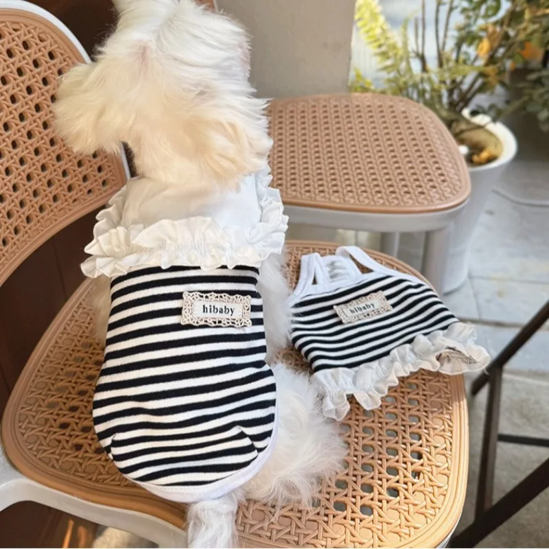 

Summer Stripe Shirt for Dogs Puppy Clothes Bichon Chihuahua T-Shirt Dog Sweatshirt Dog Cooling Vest for Small and Medium Dog