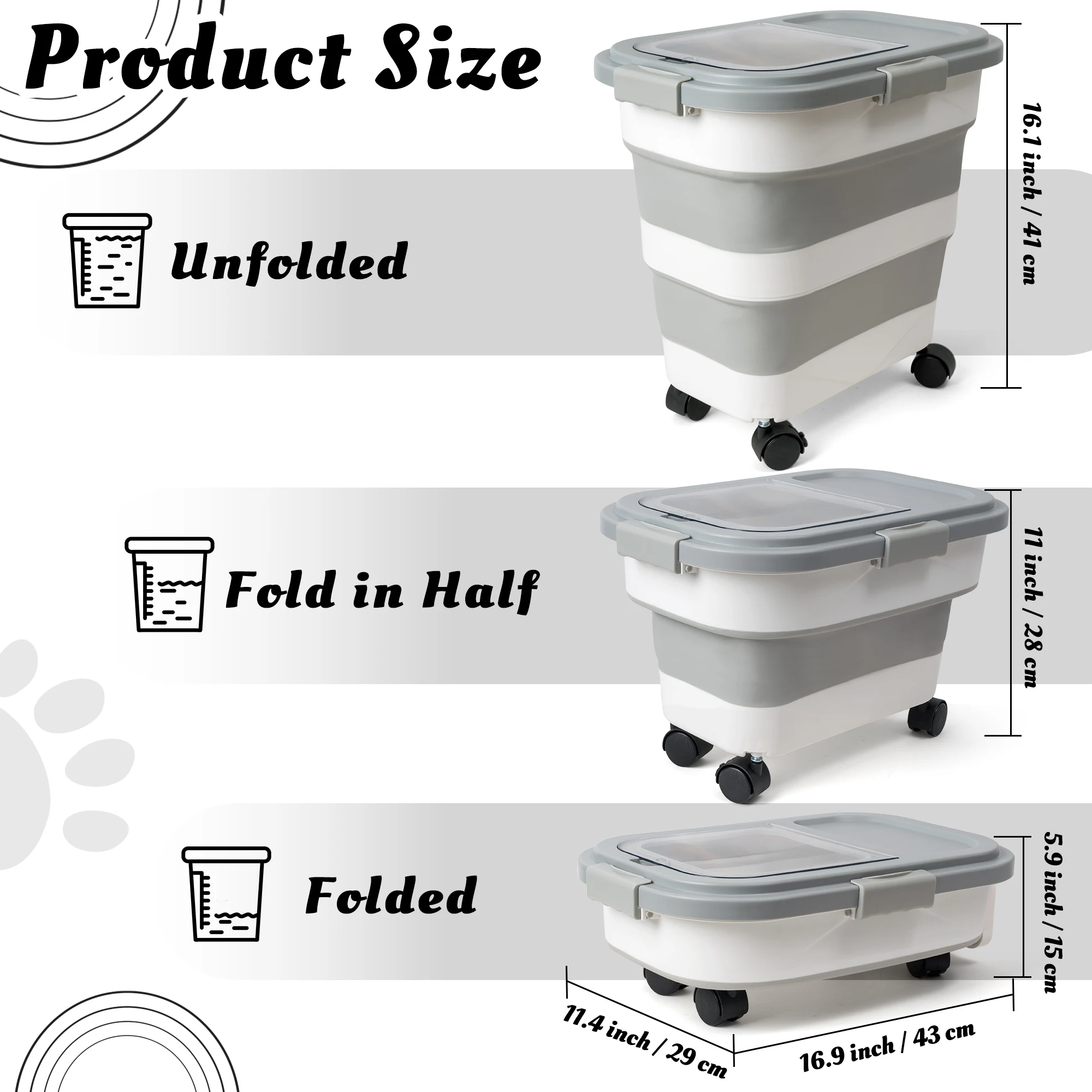 1 SZT. Składany pojemnik na ka – Food Storage On Wheels recenzja i cena