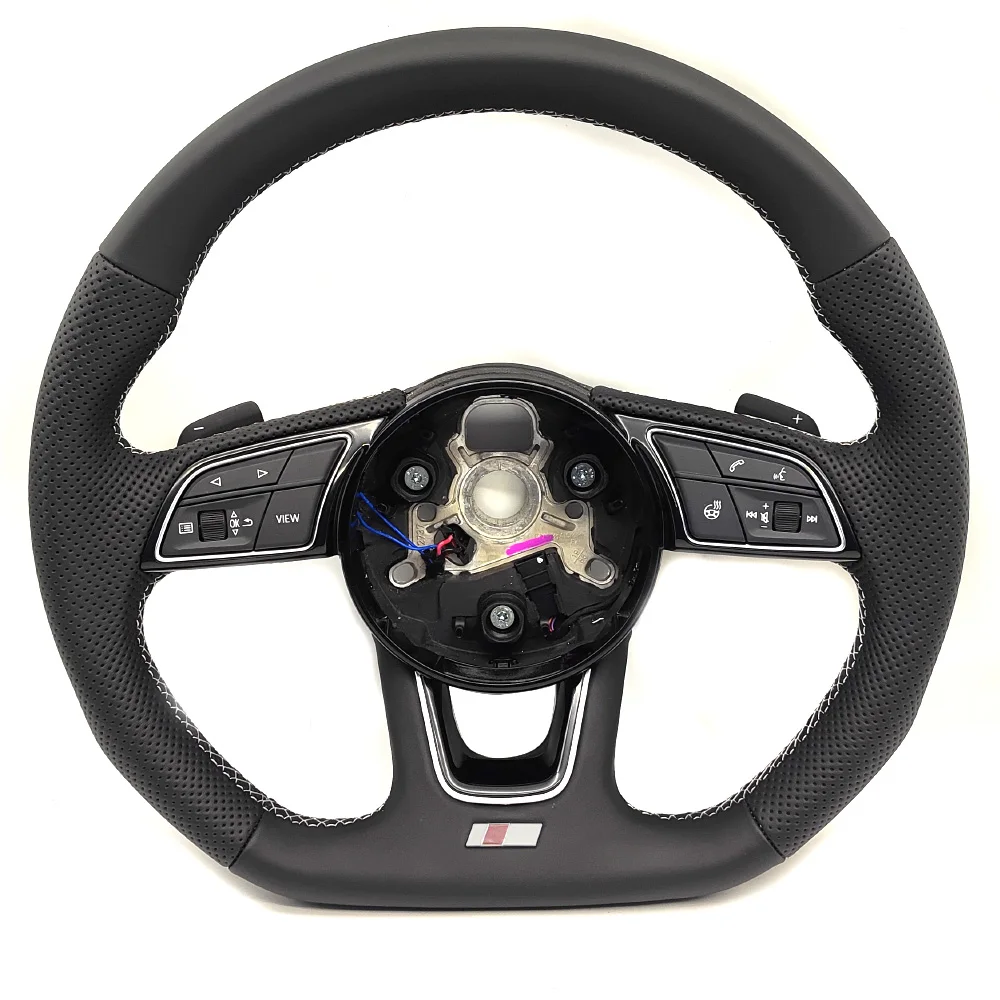 

For Audi S RS logo A1 A3 8V A4 B8 B9 A5 S3 S4 S5 RS3 RS4 RS5 Punching Multicolor line steering wheel with heating