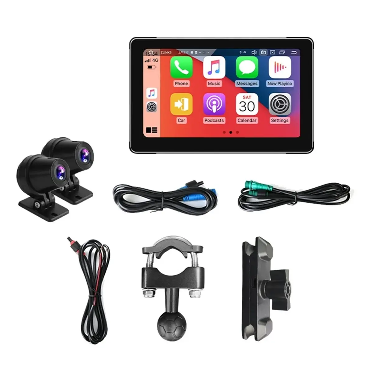 Monitor de navegación portátil para motocicleta de 7 pulgadas IPX8 resistente al agua para pantalla inalámbrica CarPlay Android Auto