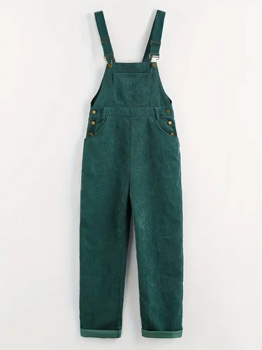 Tirantes largos informales de pana de color sólido para mujer, moda europea y americana