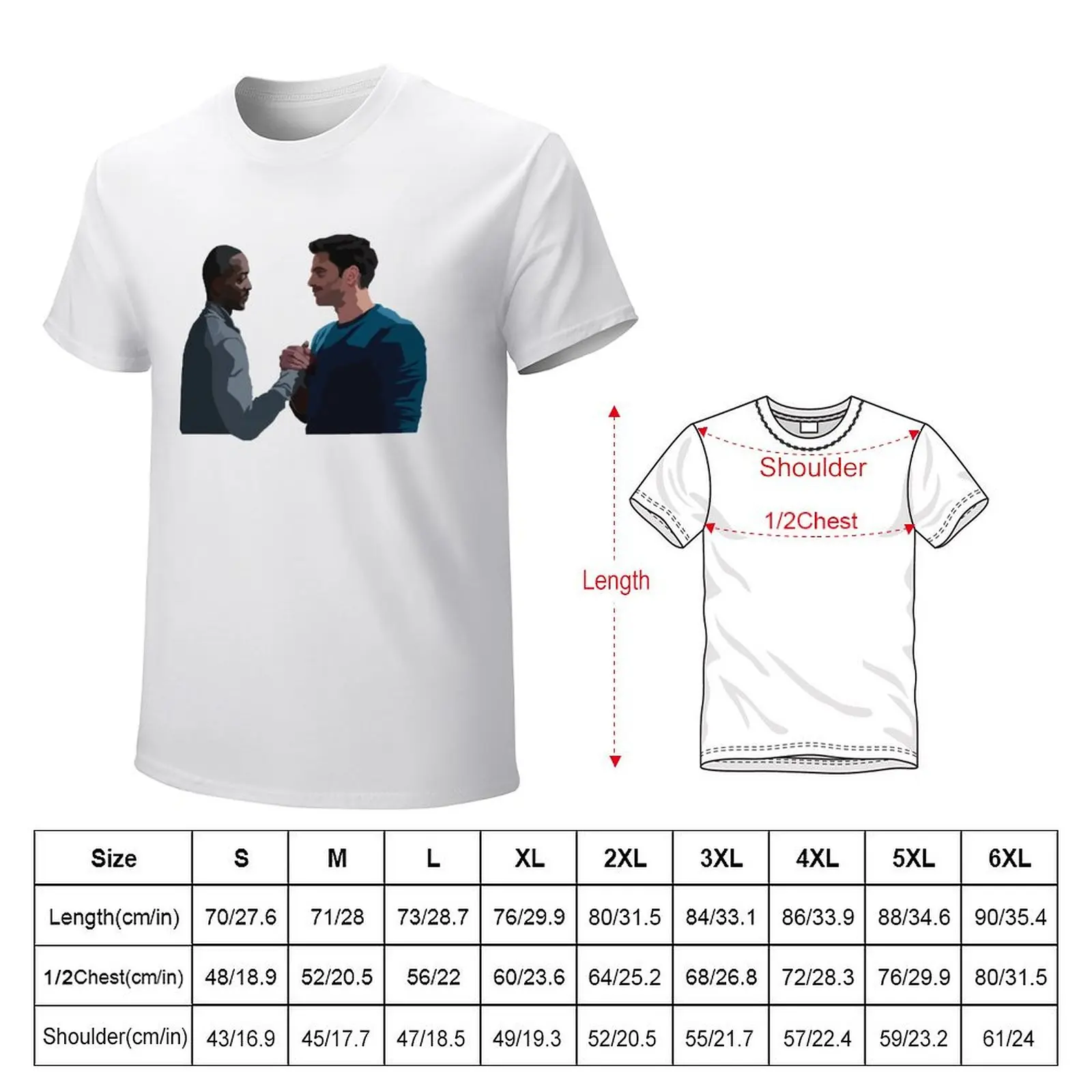 Sam and Bucky Together T-Shirt blacks graphics summer top mens t shirts