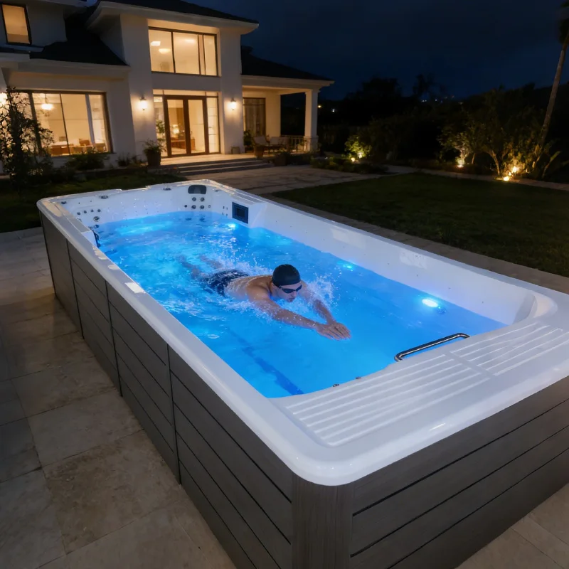 4M 6M 8M 10M Endless Swim Spa Pool Outdoor Athlete Training and Recovery  with Massage Function Swimming Pool Spa