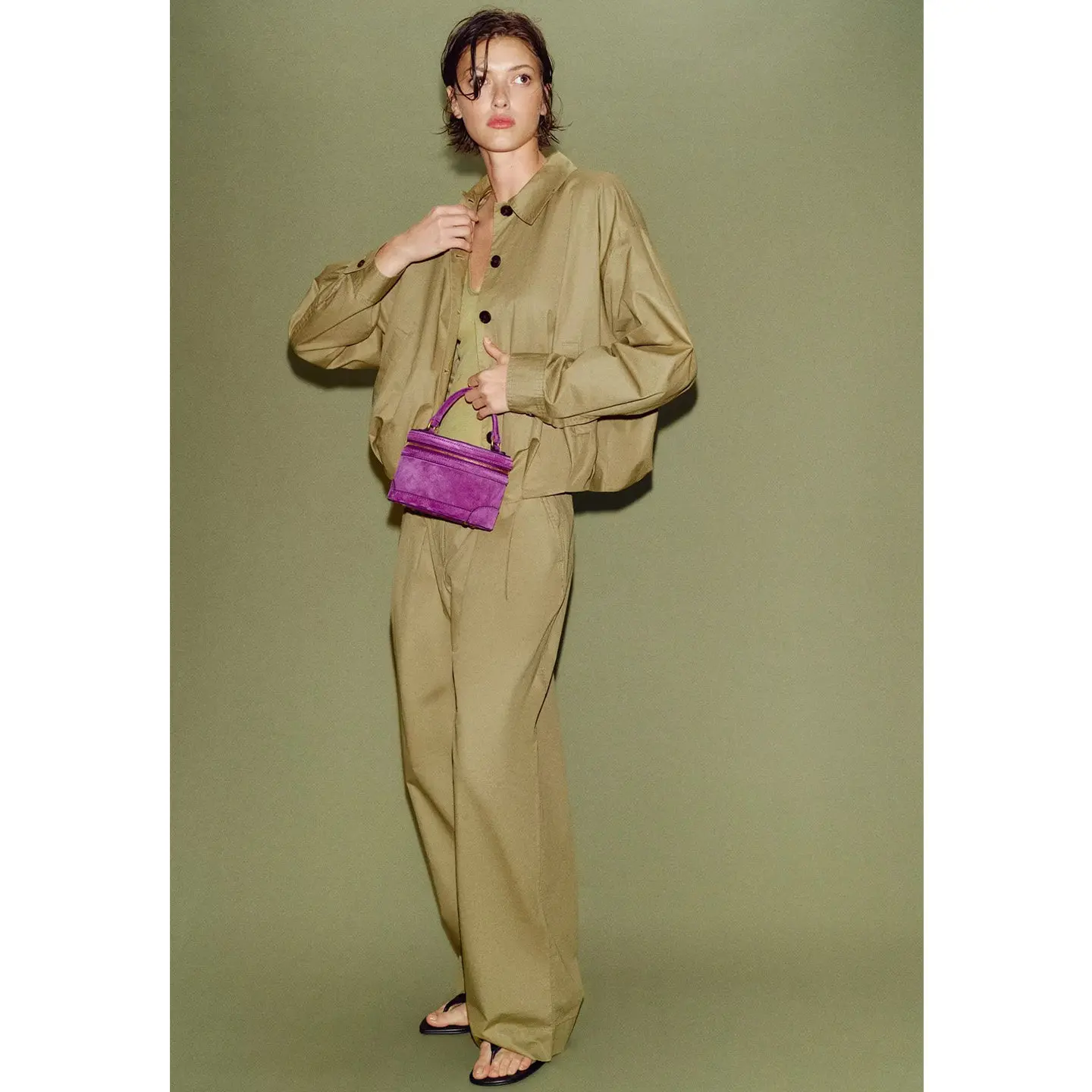 Long Sleeve Bubble Sleeve Coat Casual Commute Style Pleated Long Dress Pant mid Waist Spring Fashion Set Women's Outfit