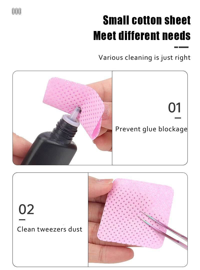 200 stücke Fusselfreien Nagellack Entferner Baumwolle Tücher Papier Pads Reinigung Werkzeug Nail art Tipps UV Gel Wimpern Kleber reiniger Befer – Detail 10