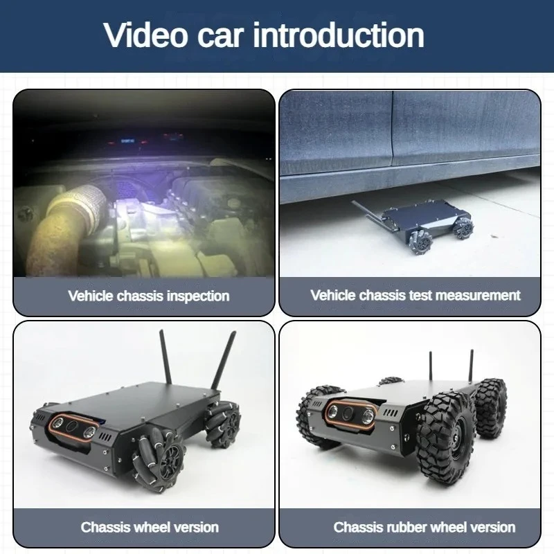Pipeline Inspection Vehicle Chassis Outdoor Inspection Wireless Video Car 100m 500m RC Tank Robot with Camera Video Robotic Car
