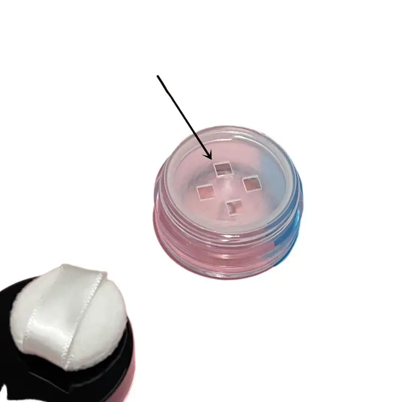 3g Dose Puderbehälter aus Kunststoff, leer, tragbar, nachfüllbar, für loses Puder mit Make-up-Box und Sieb