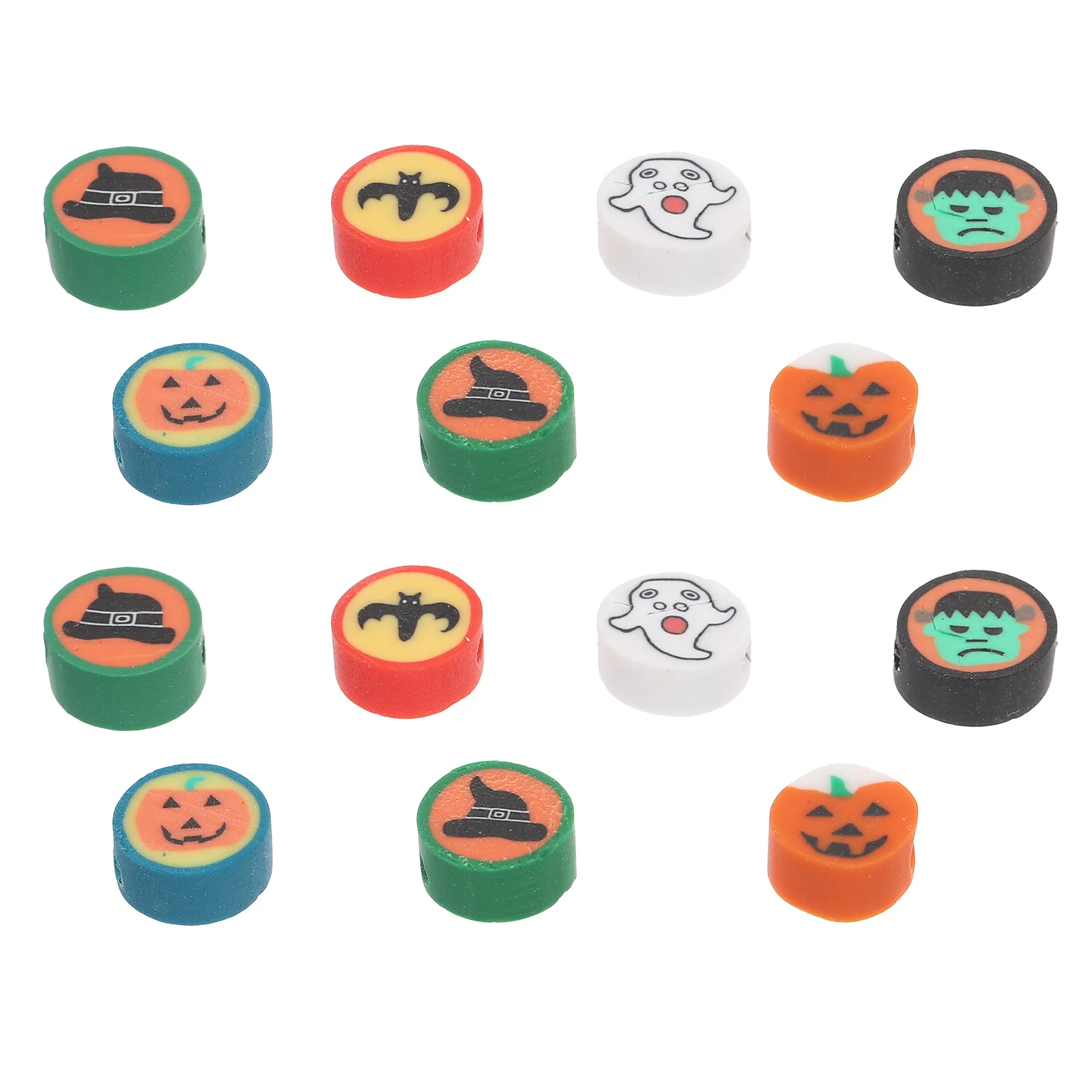

100Pcs Polymer Clay Halloween Style Loose Beads DIY Bracelet Necklace Jewelry Making Craft Charms Polymer Clay Loose Beads