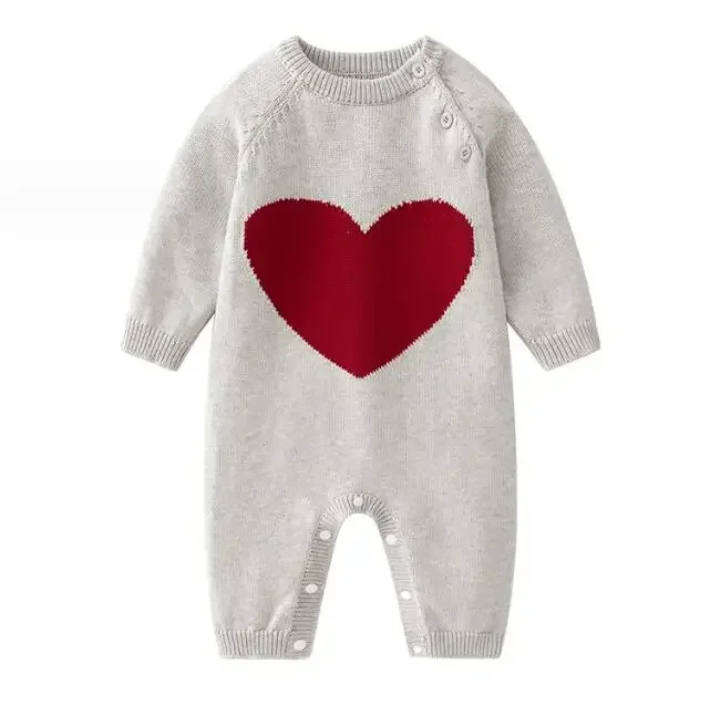 

Fashion Baby Clothes Newborn Baby Boys Girl Clothes Love Heart Knit New Born Boy Baby Bodysuit Sweater Clothes With bib