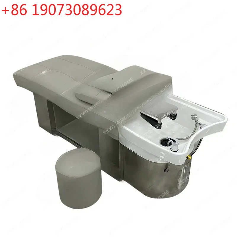 

Thai Flat Lying Salon Shampoo Chair With Ceramic Basin And Stainles