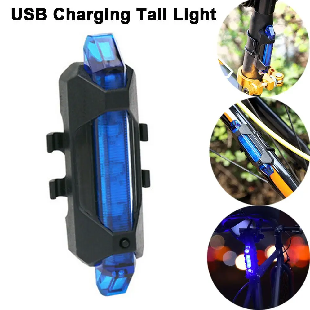 Rechargeable Blue Light USB Charging Super Bright LED Warning Lights Mountain Bike Taillight Bike Tail Light Bicycle Taillights