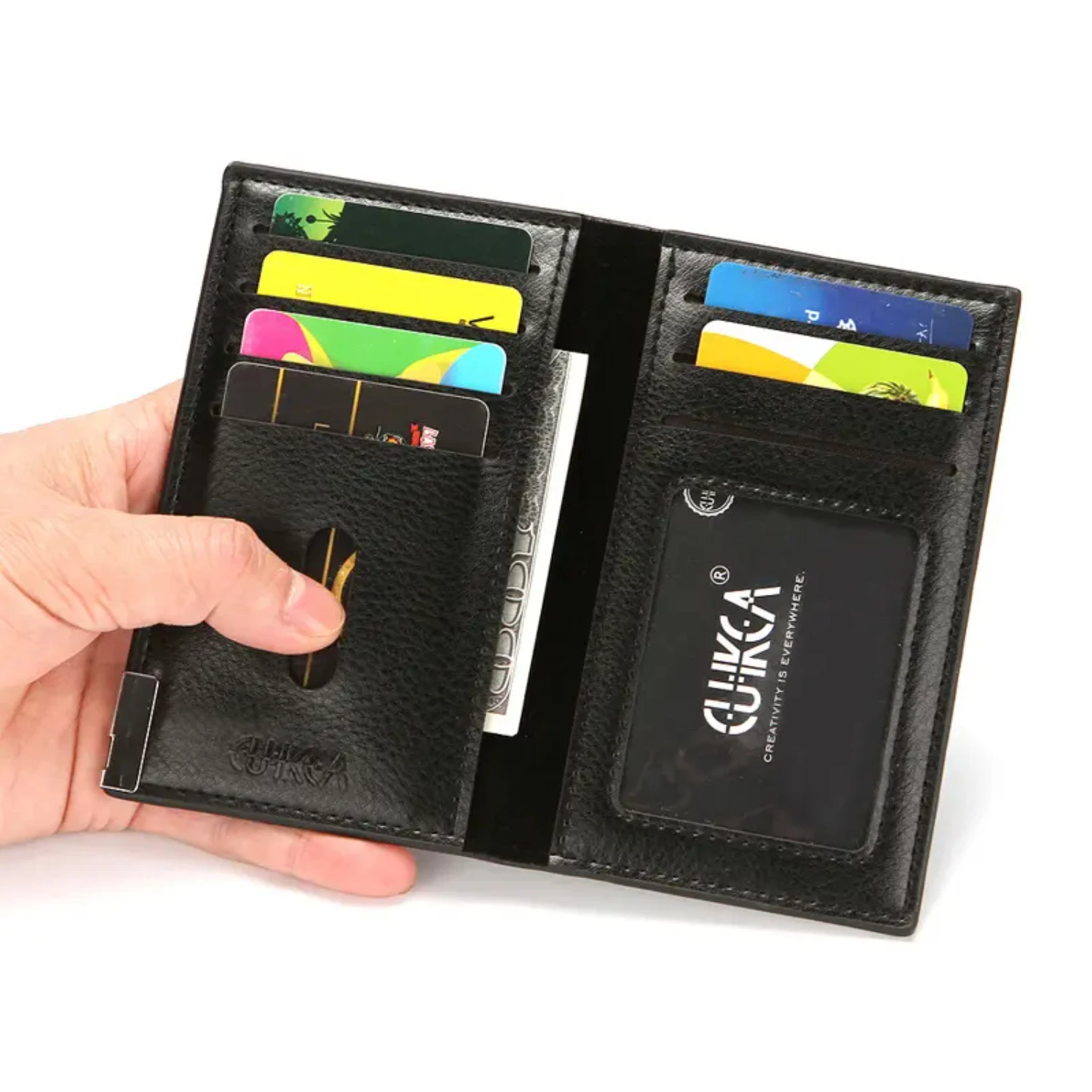 

Stylish and Elegant Multi-function Vertical PU Leather Business Card Holder for Men, featuring Casual Fashion with Multiple Card