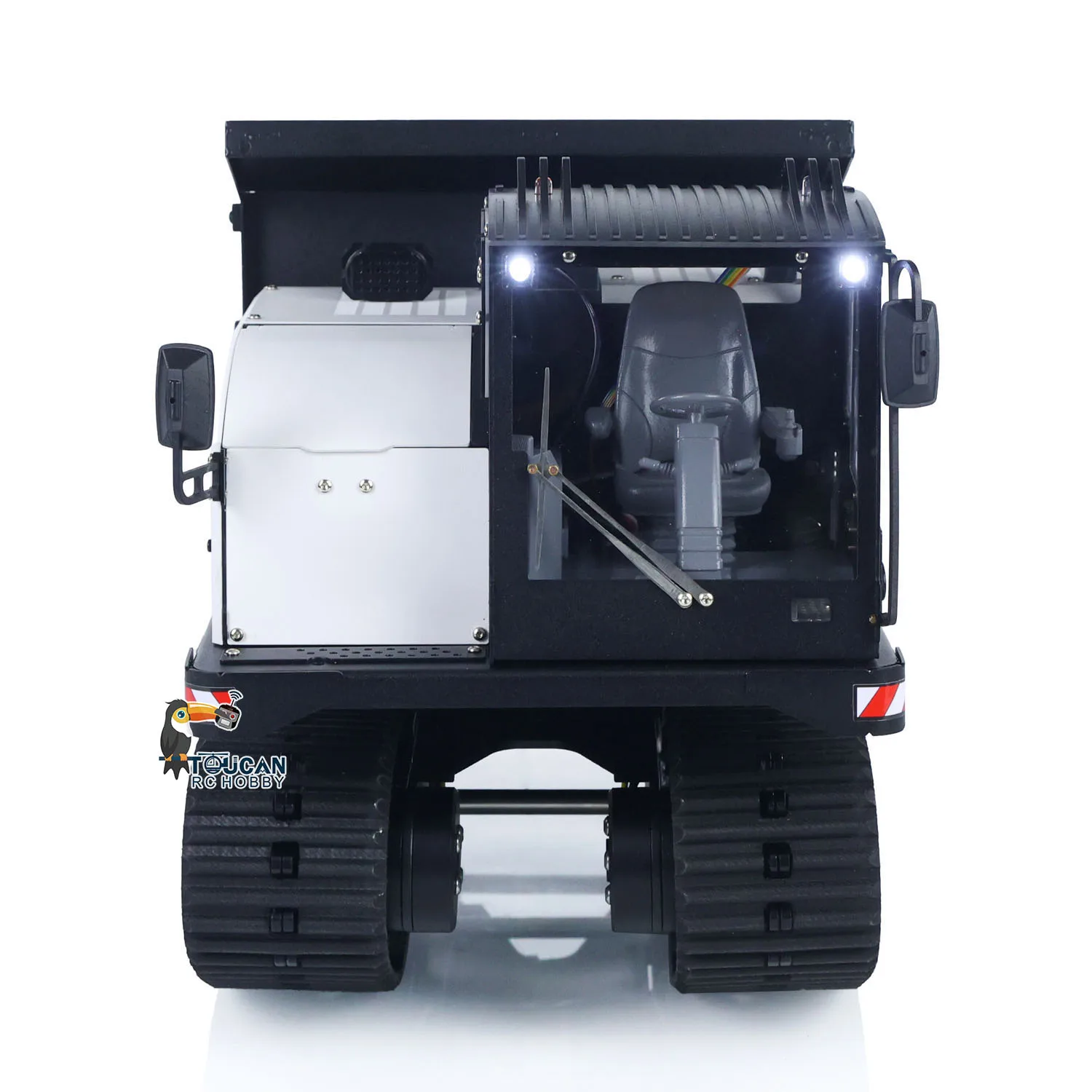 

Metal 1/14 RC Hydraulic Crawler Dump Truck T14R Radio Controlled Tracked Tipper RTR Construction Car ST8 Light Sound Battery