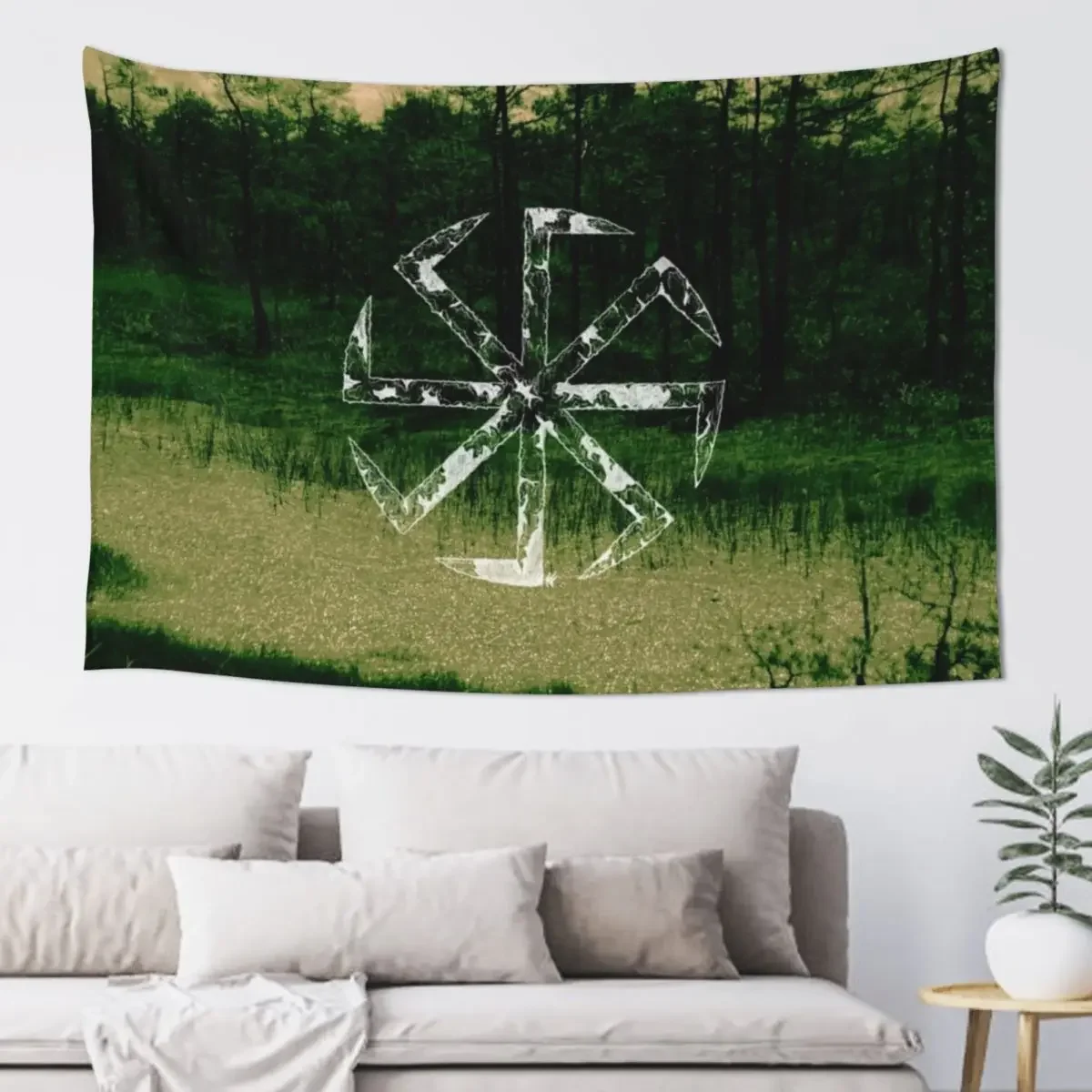 

Kolovrat, the Symbol of the Sun (Slavic Pagan, swamps) Tapestry Living Room Decoration Wall Hanging Wall Tapestry