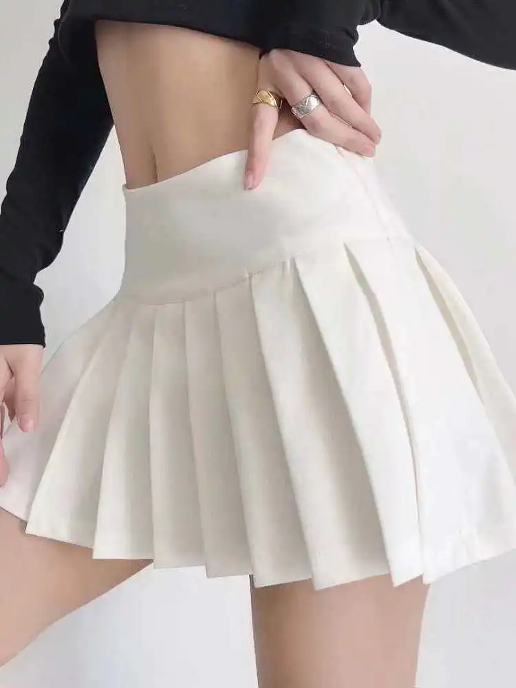 

Юбка с высокой талией и плиссировкой YPFF Street Trend Wear Antiglare Cleanfit H-ape из ПВХ-ткани Ciwalk, подходит для женщин среднего возраста