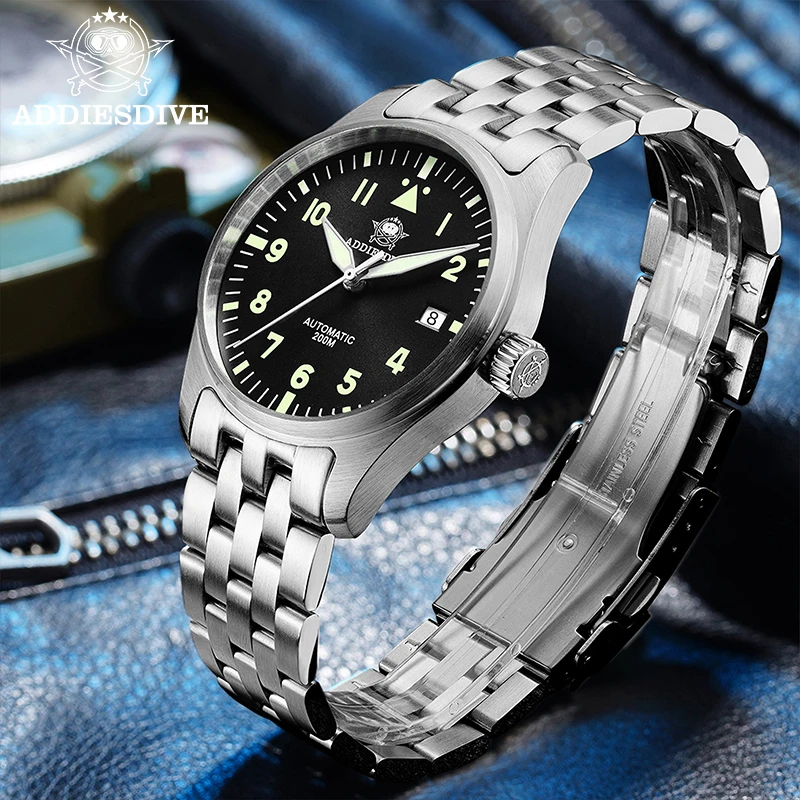 

ADDIESDIVE Man Wristwatch Retro Top Watch C3 Super Luminous 200M Waterproof Sapphire Glass Stainless Steel Mechanical Watches