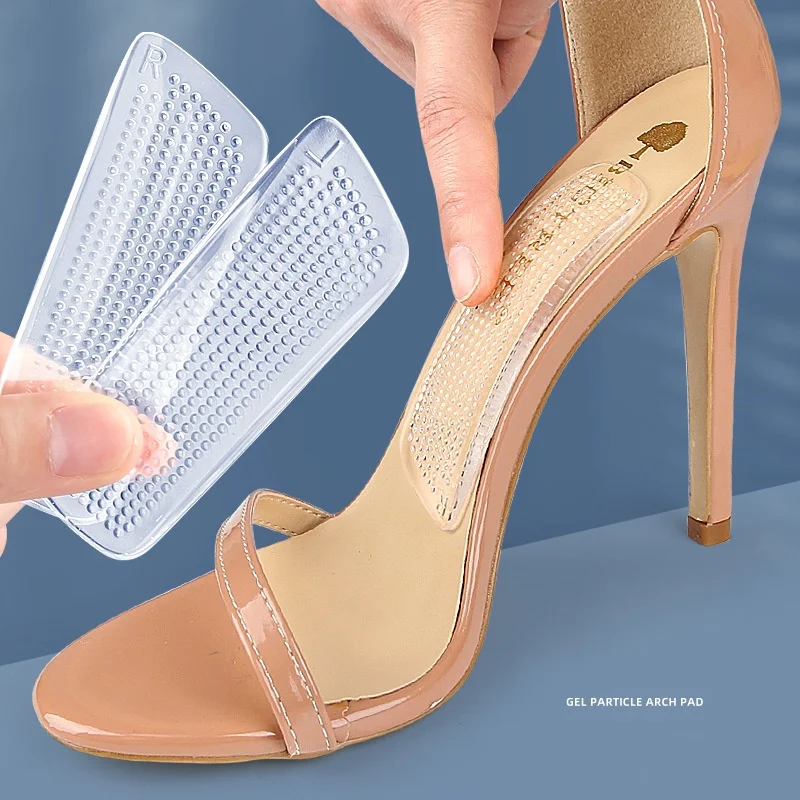 

Gel Granular Arch Insoles Flat Foot Arch Support Anti-friction Self-adhesive Shock-absorbing Granular Massage Insoles