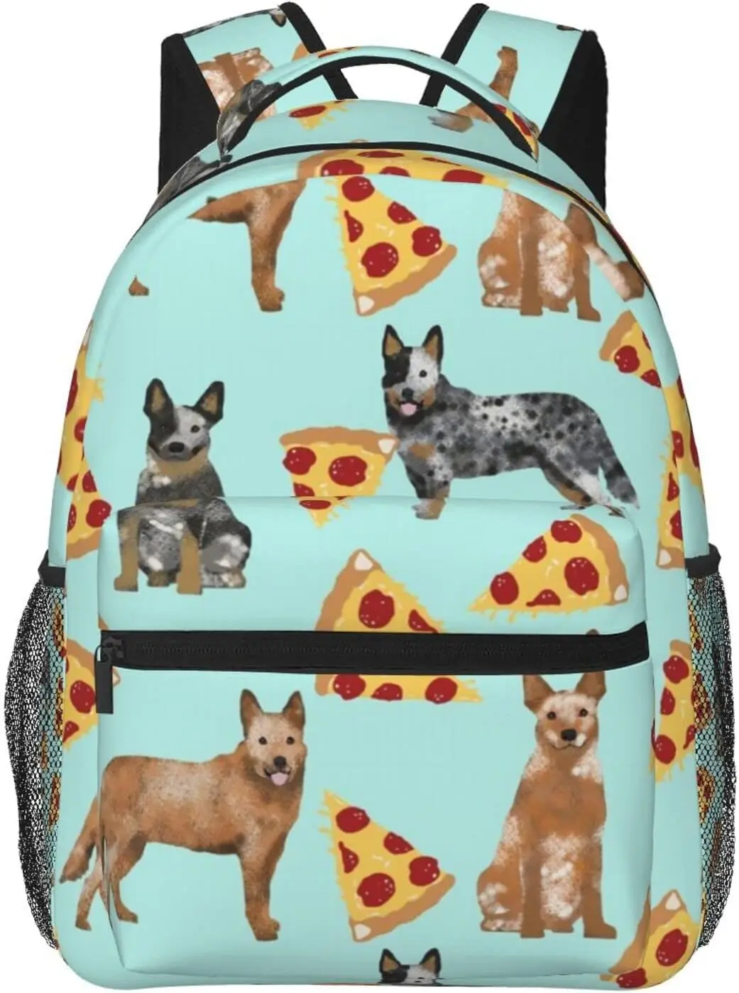 Daypack Backpack for Sports Travel Running On Bag Australian Cattle Dog Pizzas Mint Green Art Laptop Book Bag Rucksack