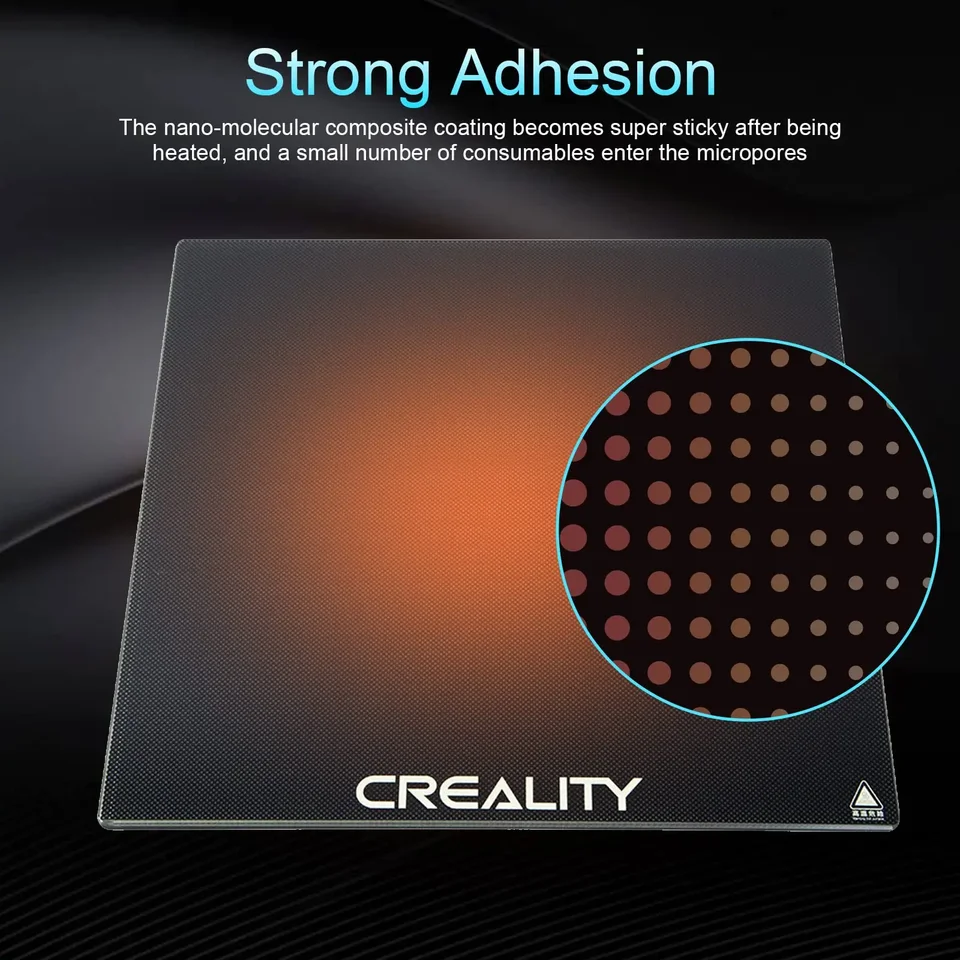 Creality-3Dプリンタープラットフォーム,強化ガラスプレート,表面構築
