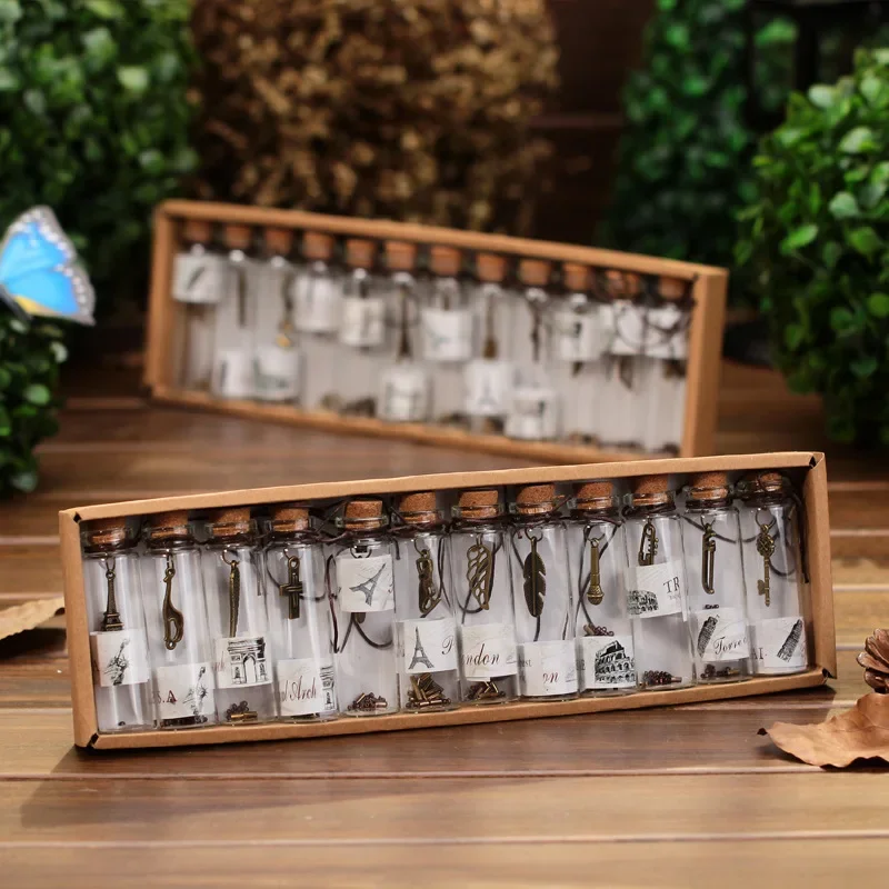 60 sztuk/paczka kreatywny prezent śliczne Mini szklany korek korek butelki życzeń fiolki pojemniki małe ozdoby w stylu vintage Craft Decor