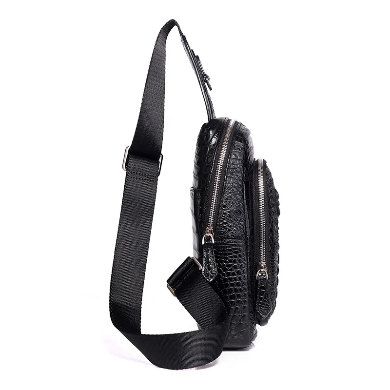 Bolso de pecho de gran capacidad de cuero genuino para hombres, bolsos de mensajero de un solo hombro, Mini mochila cruzada de lujo, alta calidad, nuevo