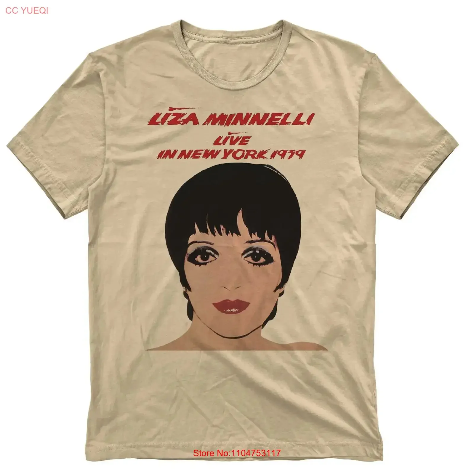 Camiseta Liza Minnelli Live In New York 1979 para fãs, tamanho 5XL, BF556, vintage, lavada, com estampa gráfica, ligeiramente casual, roupas de designer.