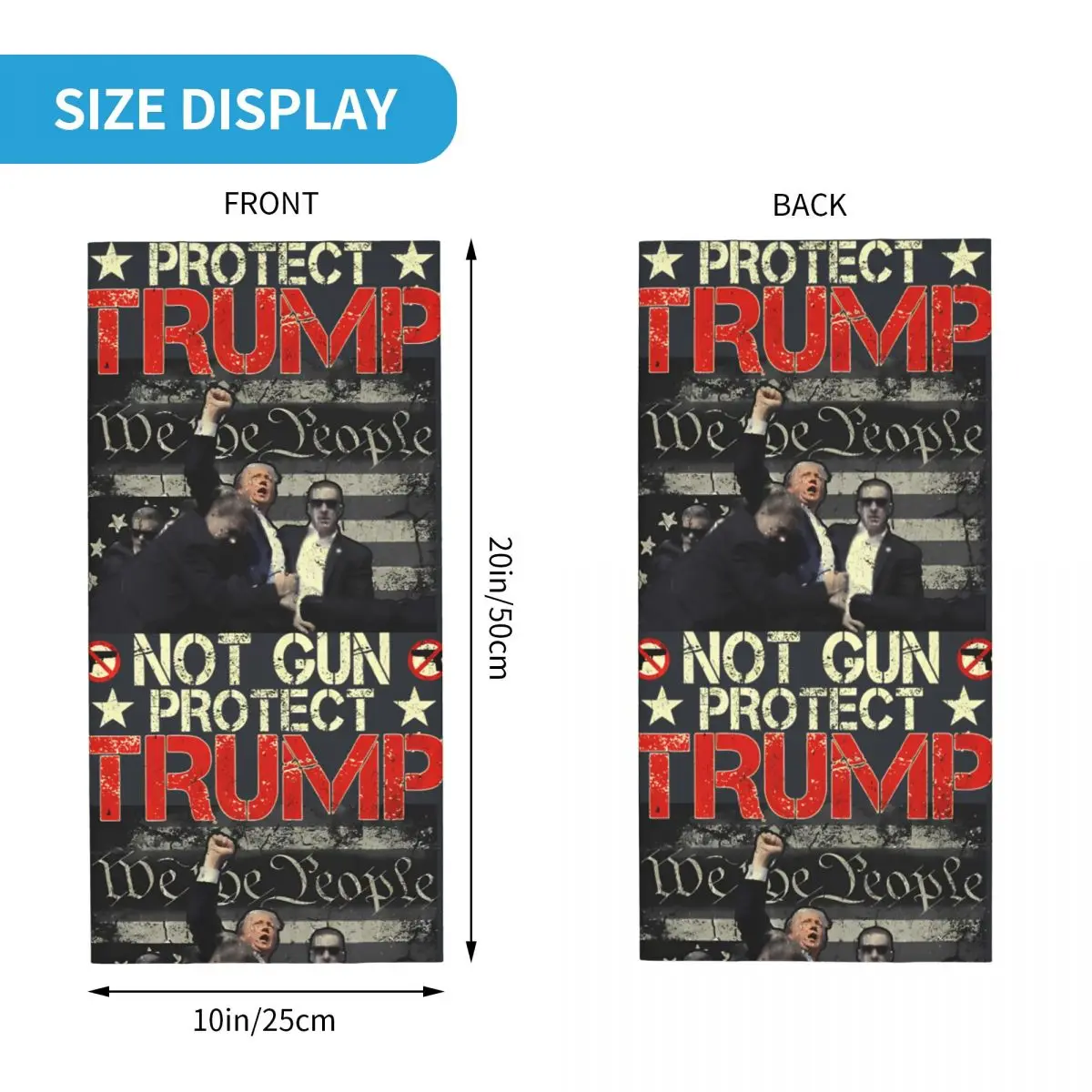 Protect Trump Not Gun Usa Trump 2024 Bandana Neck Gaiter Motorcycle Club Donald Trump Face Scarf Multifunctional Headwear