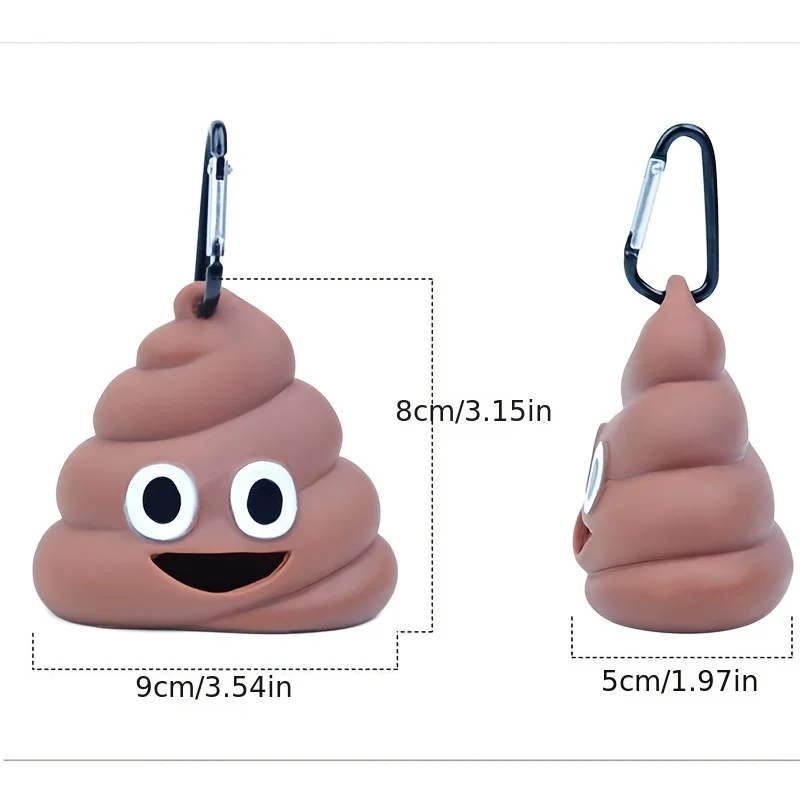 1pc Creative Poop Shaped Dog Poop Bag Dispenser, Portable Pet Waste Bag Holder With Clip For Outdoor Walking