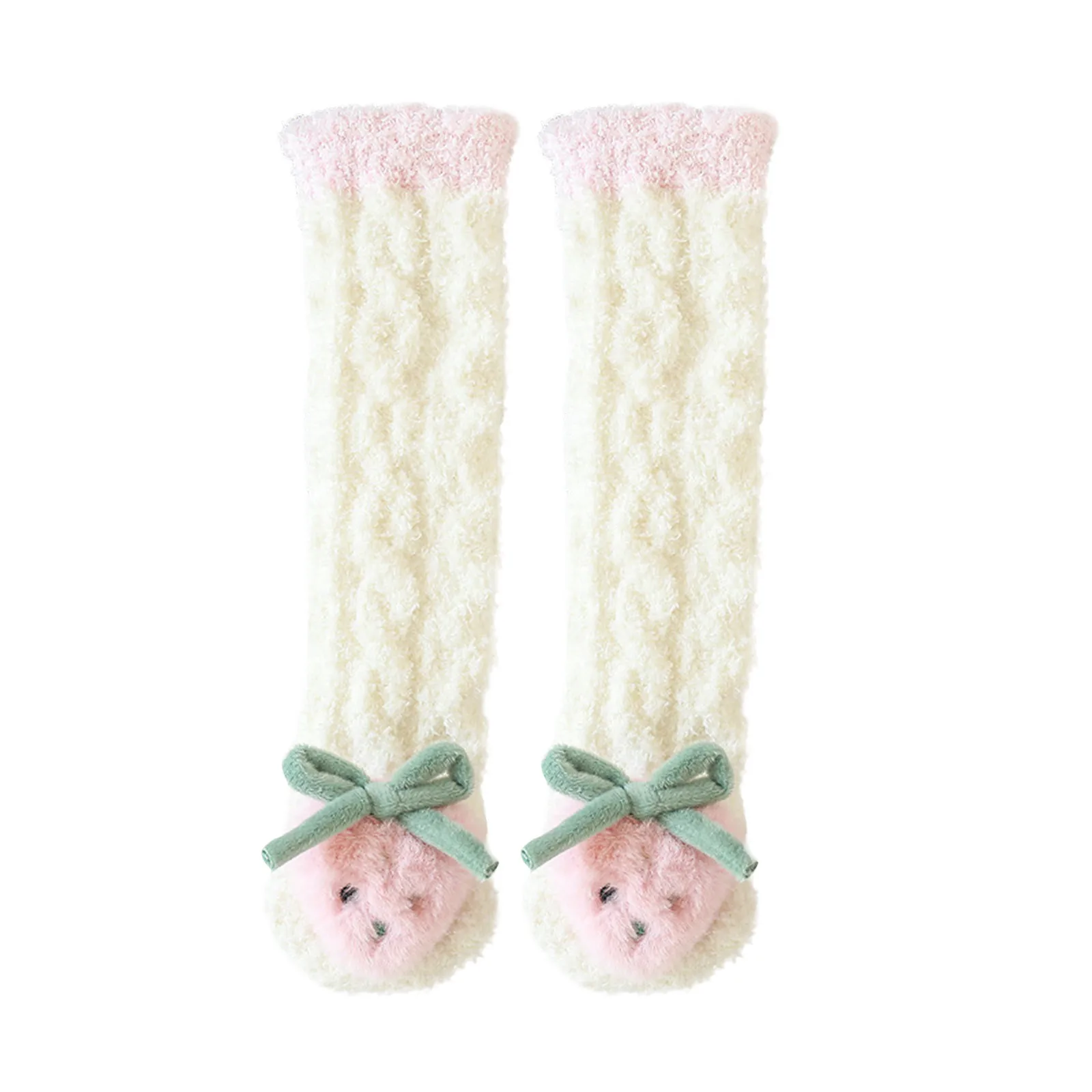 0-3 Years Coral Fleece Children\'S Socks Thickened Baby Floor Socks Baby  Newborn Baby Thickened Warm  Mid-Tube Sleeping Socks