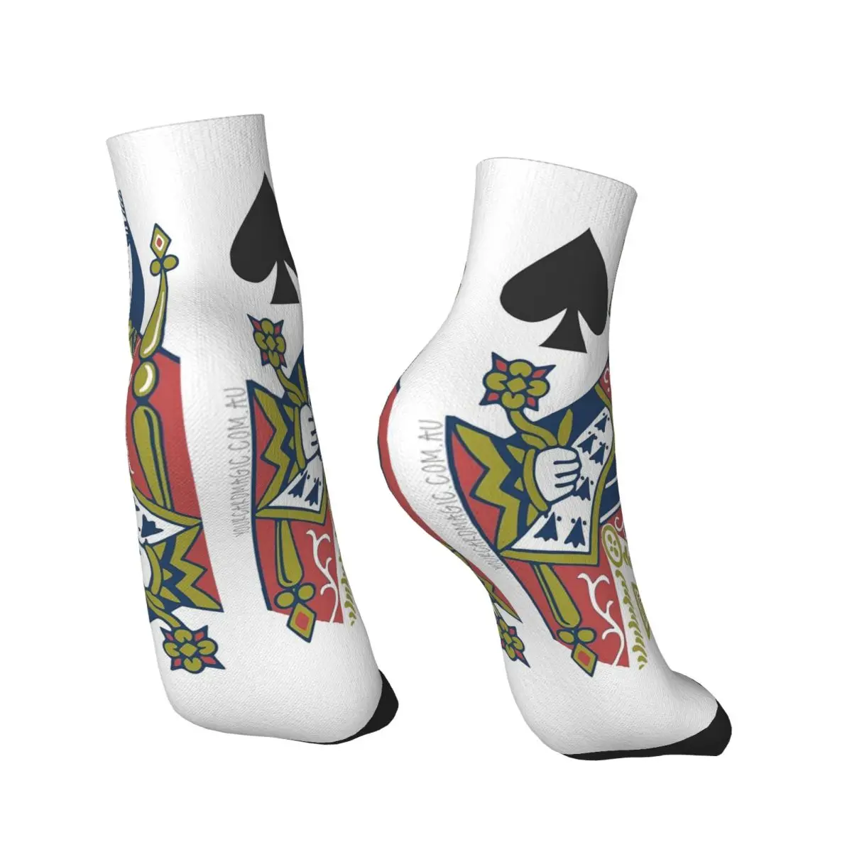 Carte à jouer-chaussettes reine de pique Harajuku, bas de haute qualité, chaussettes toutes saisons, accessoires pour hommes et femmes, cadeau d'anniversaire