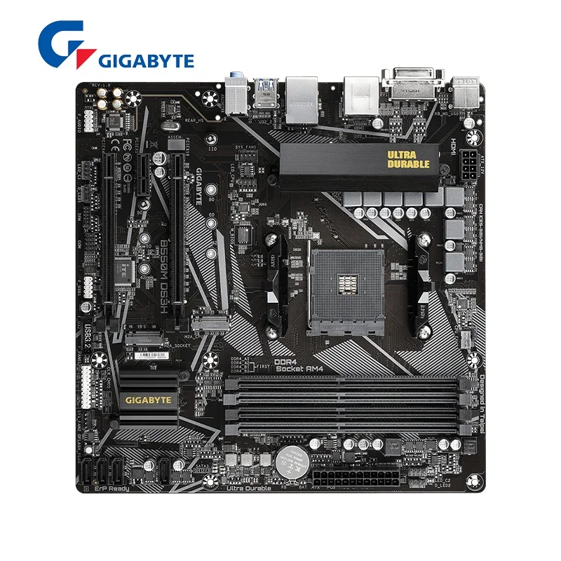 GIGABYTE New GA B550M DS3H Micro-ATX AMD B550 DDR4 4733(O.C.)MHz M.2 USB 3.2 128G  Double Channel Socket AM4 Motherboard