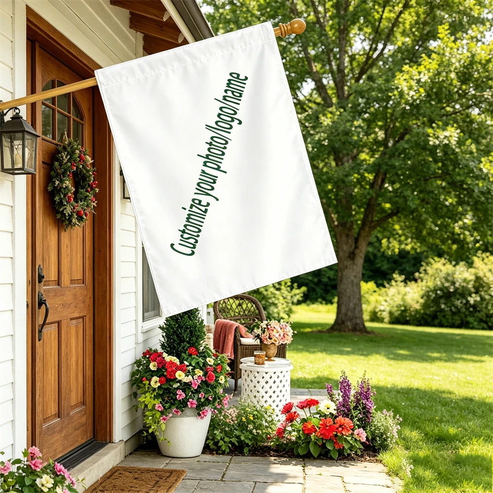 Personalized Custom Double-Sided Garden Flag Weather Resistant Polyester Yard Banner for Patio Lawn with Photo Or Text Logo Uplo