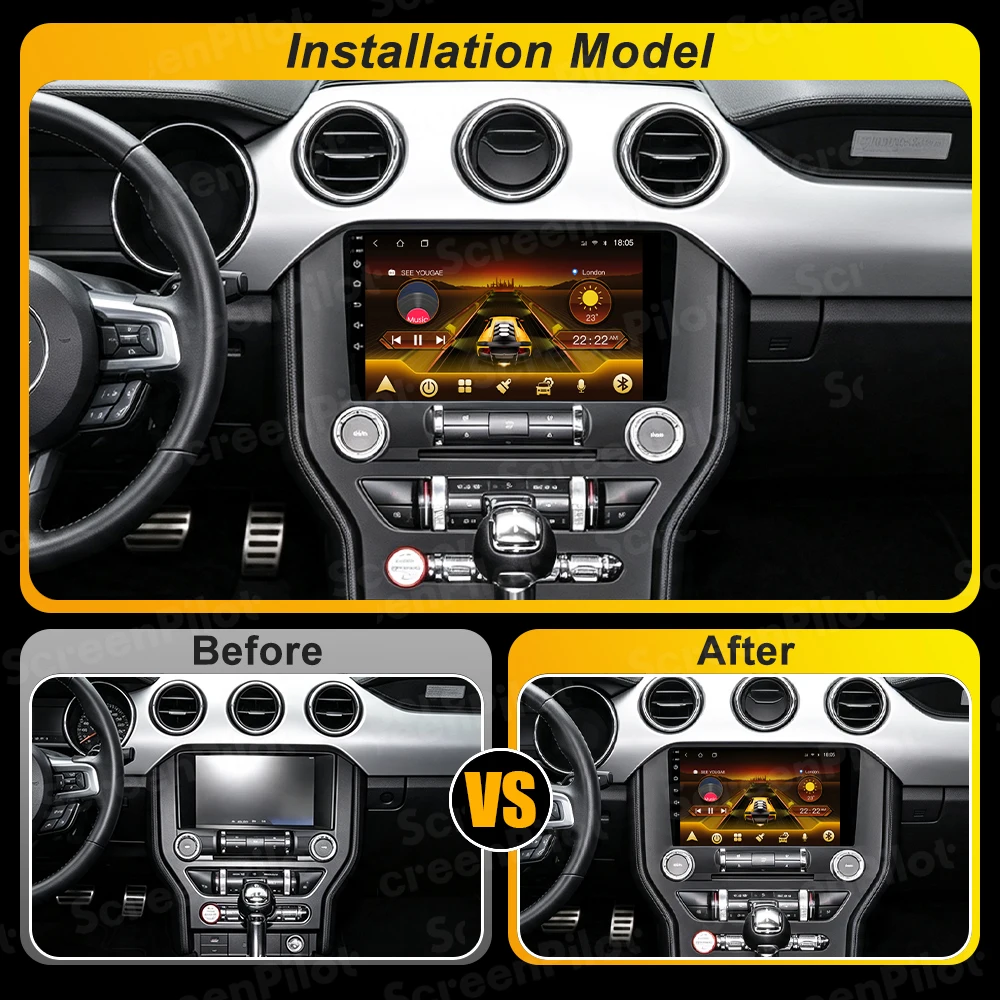 Android 16 For Ford Mustang 2015 2016 2017 2018 2019 2020 Car Radio Multimedia Video Player 2 Din Carplay Touch Screen 8 Core 5G