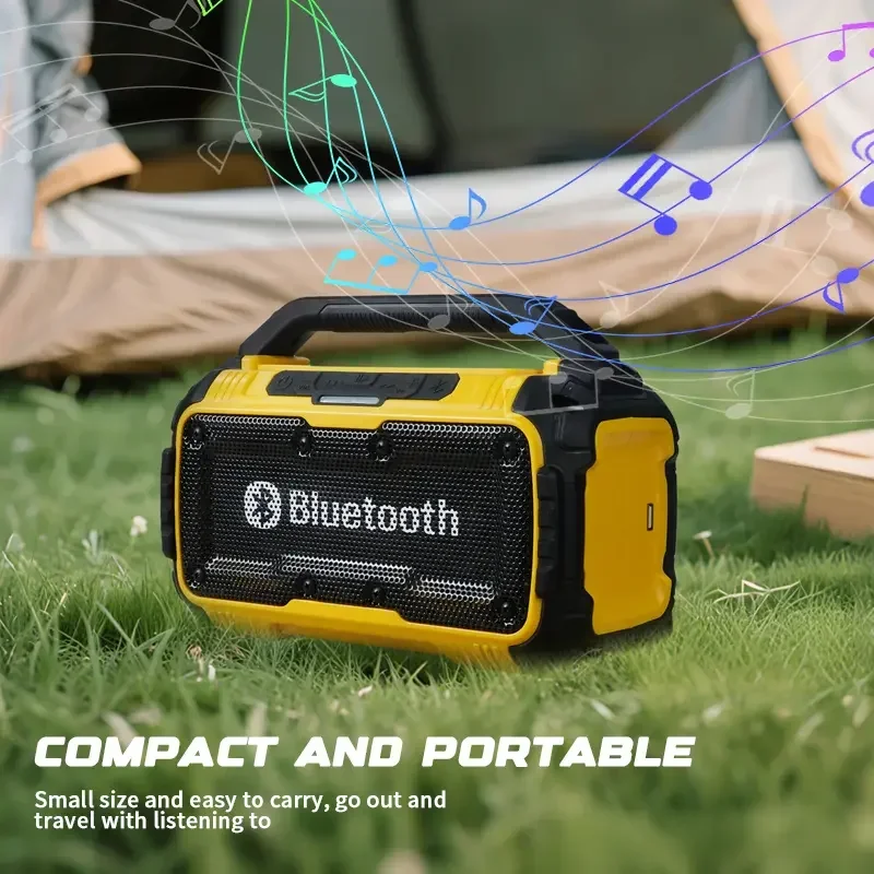 

Портативная беспроводная колонка с Bluetooth, сабвуфер, водонепроницаемая, для строительных площадок, стерео, с объемным звучанием