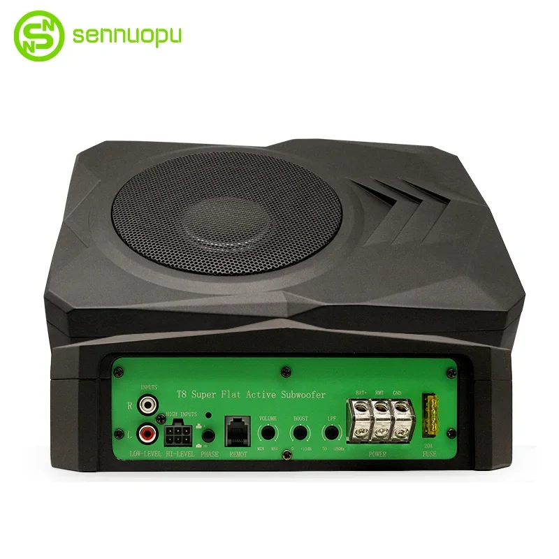 Sennuopu high quality auto electronics slim car under seat subwoofer with built in amplifier