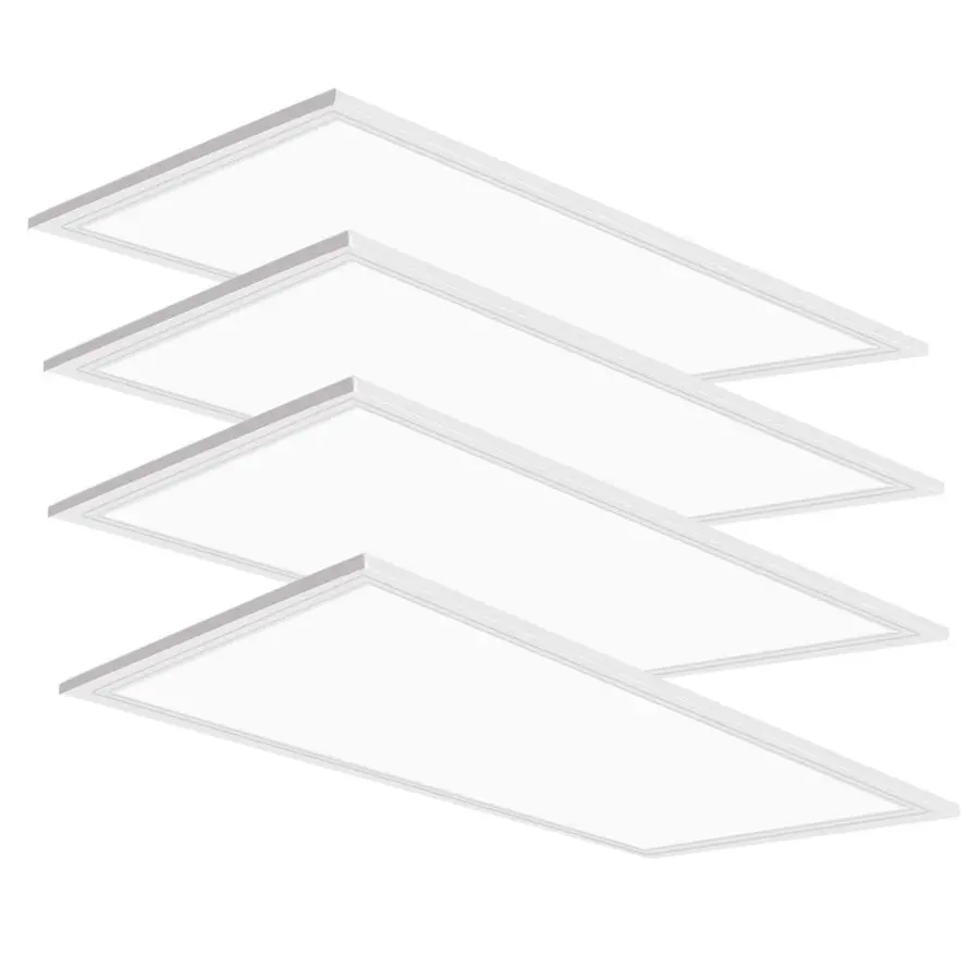 2X4 LED ضوء لوحة مسطحة، 4 عبوات، 010 فولت عكس الضوء، 7800 لومن، ضوء نهاري 5000 كلفن لون أبيض، لوحة إضاءة LED مسطحة بسقف منسدل، راحة #1