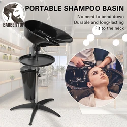 Portable Mobile Shampoo Bowl Bundle Wash Unit Hair Washing Basin Suitable Barber Home Height-Adjustable Hair Washing Station